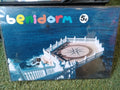 Cuadro de madera horizontal con foto aérea del Balcón del Mediterráneo de Benidorm con letras de colores